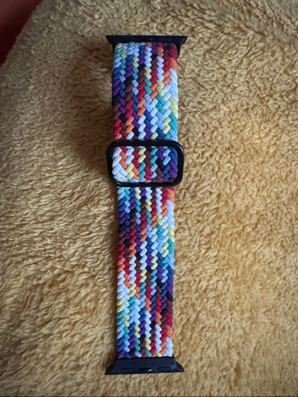 Multicolor Braided Watch Band - Rainbow Woven Strap | Elastic & Adjustable. 38mm